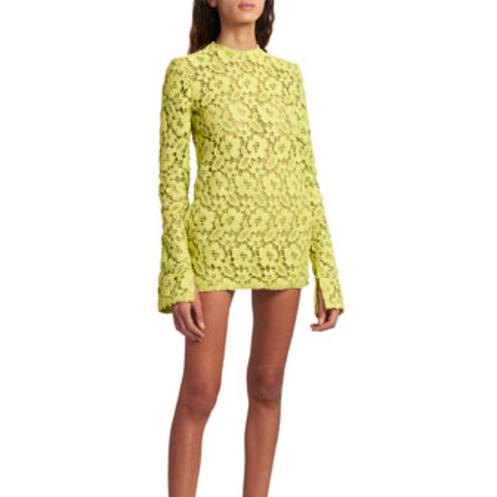 Valentino Long-Sleeve Crochet Mini Dress Size 48 IT (12 US)